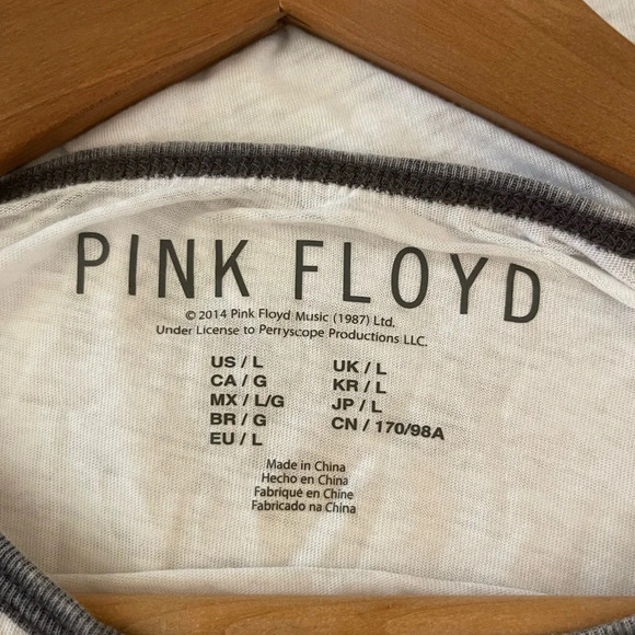 Women’s Pink Floyd Dark Side of the Moon thin Raglan style Shirt Size Large - Picture 4 of 4